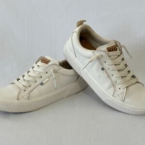 Reef Sneakers Mens 11 White Leather Cork Insoles Low Top Comfort Casual Shoes